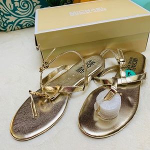 Michael Kors Mandy Gold Sandals